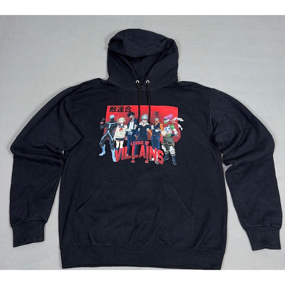 My Hero Academia League of Villains Black Graphic Hoodie Mens Medium Funimation‎